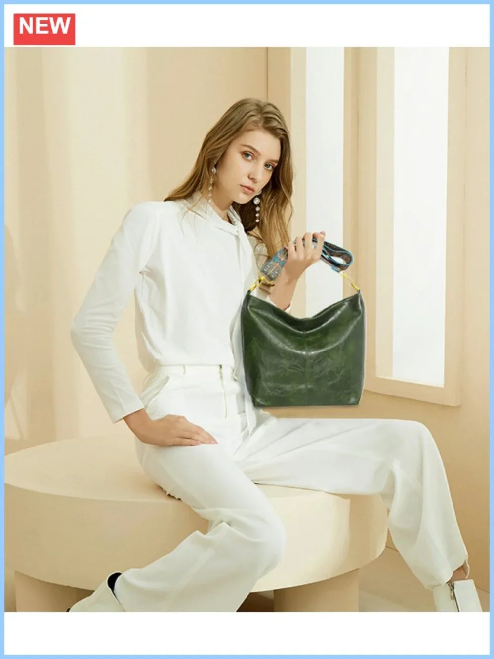 Women's Hobo Crossbody Bag Vegan Leather Shoulder Tote Handbag Guitar Strap